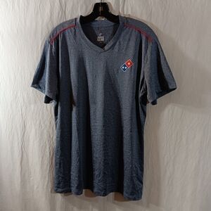 Domino's Gear Size Large Uniform Shirt Gray Knit Top Short Sleeve Work